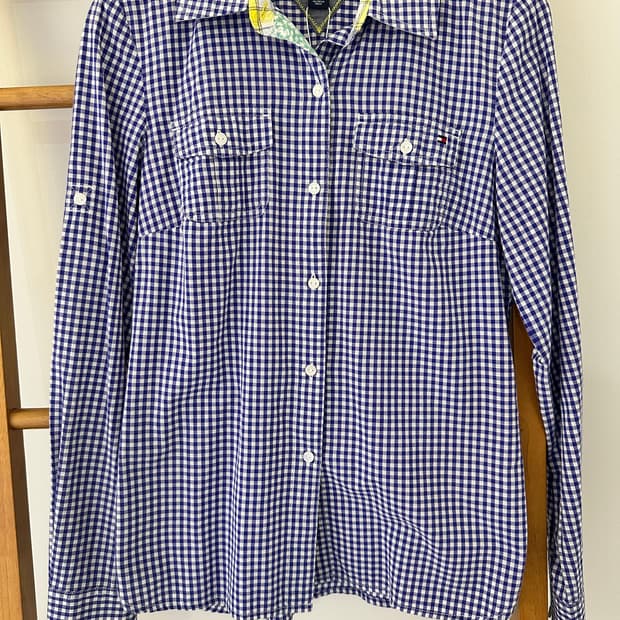 타미힐피거 체크 셔츠 남방 (사이즈 XS)