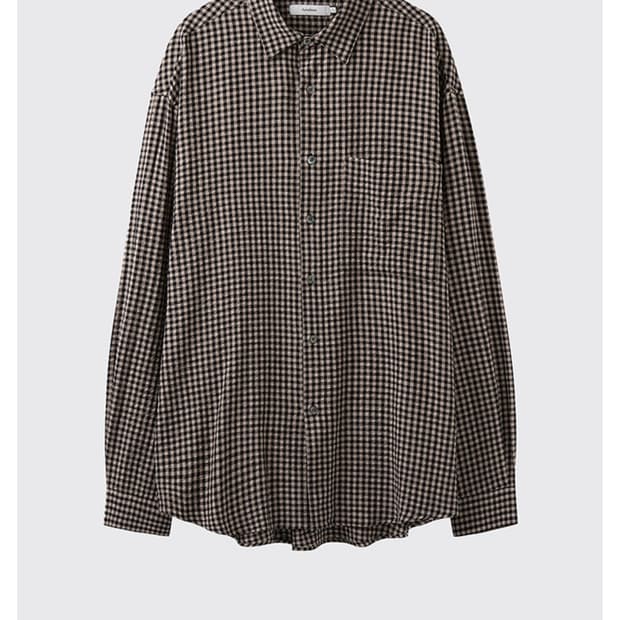 아르반 깅엄 체크 루즈 셔츠 샌드베이지 3(105)