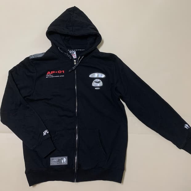 [XXL] AAPE 문페이스 블랙 후드집업
