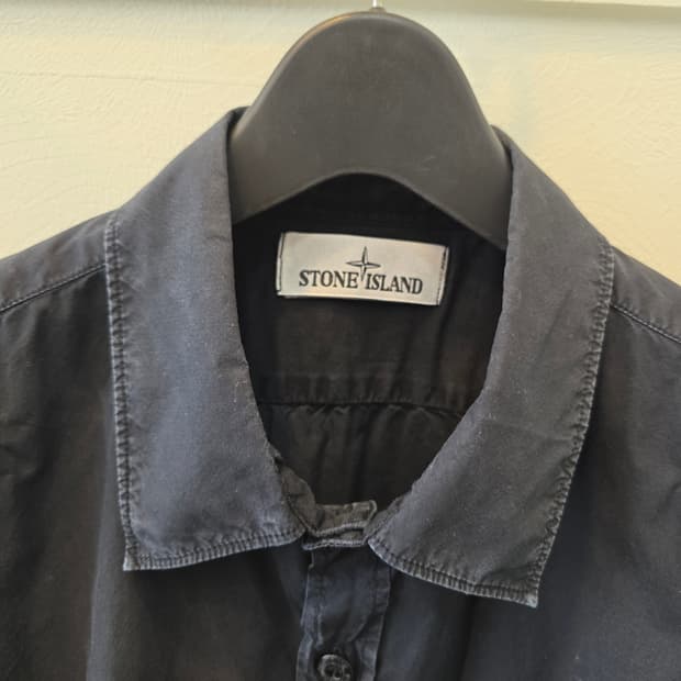 스톤아일랜드 가먼트 다잉 블랙 셔츠