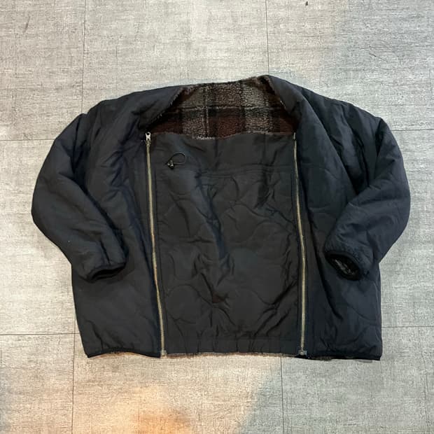 일본빈티지 올드스쿨스트릿 사이드지퍼 윈터 양털자켓