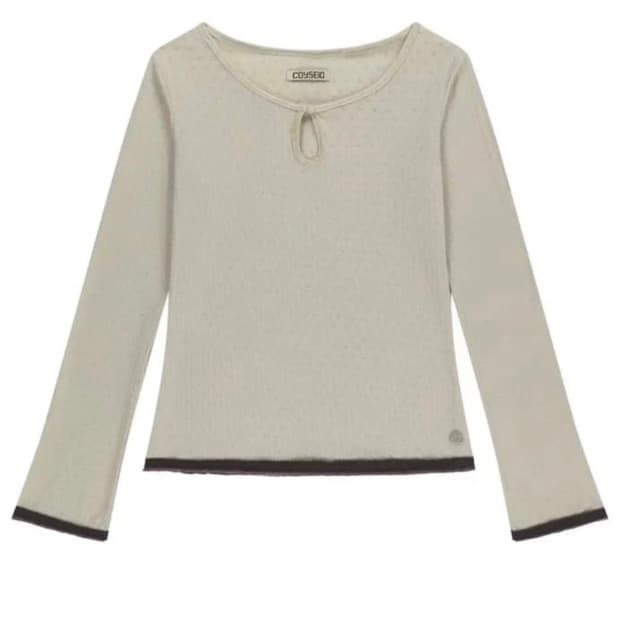 코이세이오 아일렛 레이스 롱슬리브 아이보리 coyseio