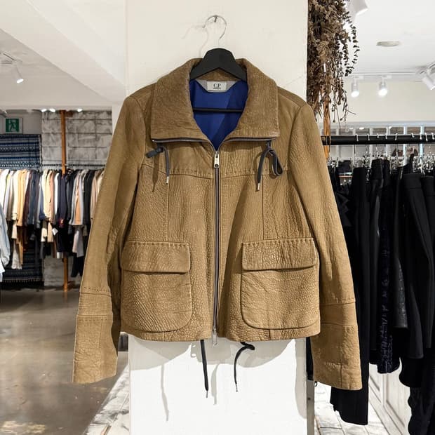 cp컴퍼니 08aw 아카이브 베이지 램스킨 레더 자켓