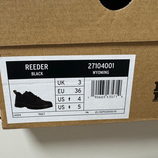 닥터마틴 리더 와이오밍 블랙 UK3 사이즈 220