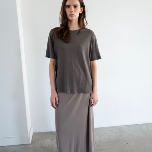 아르토 Sorento Jersey Maxi Skirt_Mocha