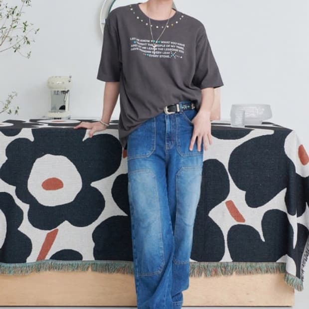 RDVZ 알디브이제트 리벳 포인트 레터링 티셔츠 M 