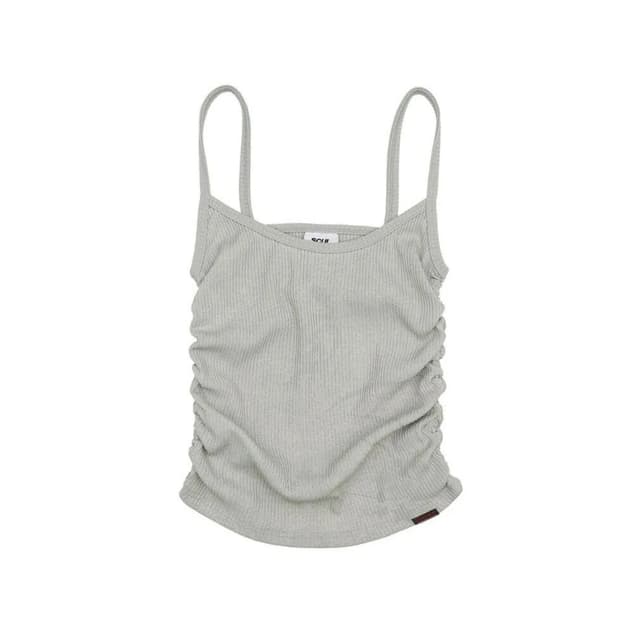 sides shirring sleeveless top 