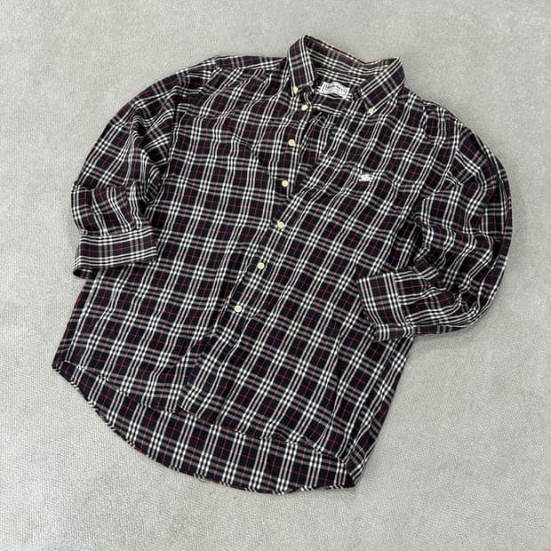 버버리 체크 긴팔 셔츠 m