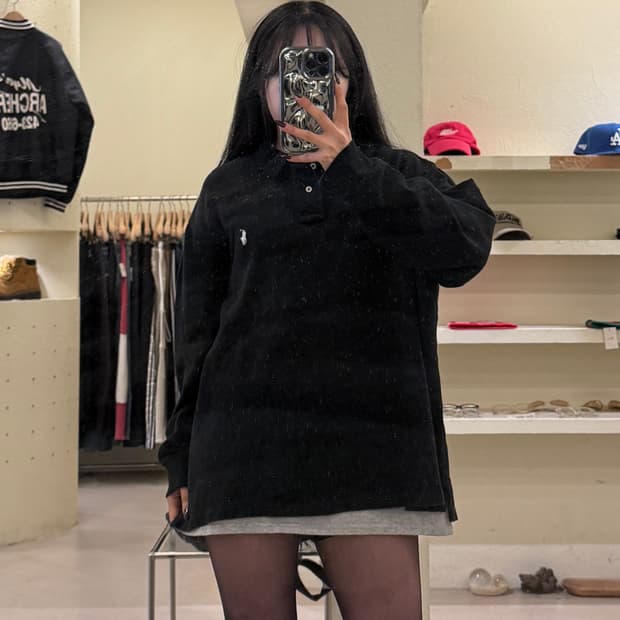폴로랄프로렌 PK 카라 롱슬리브 블랙 U1443