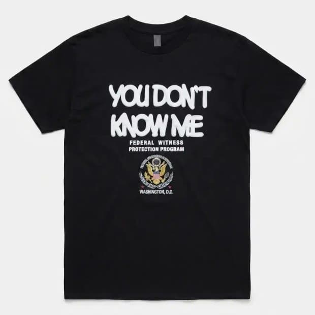GILDAN 블랙 "YOU DON'T KNOW ME" 그래픽 반팔티 XL