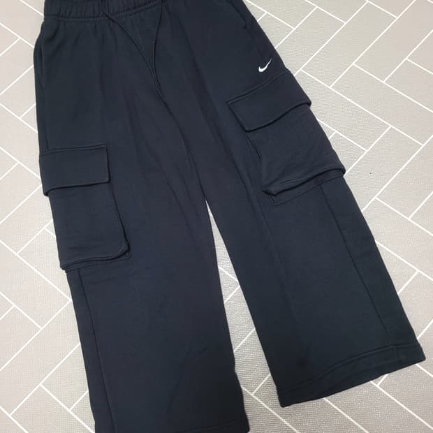 나이키 로우라이즈 오버사이즈 프렌치 오픈 헴 테리 팬츠 M