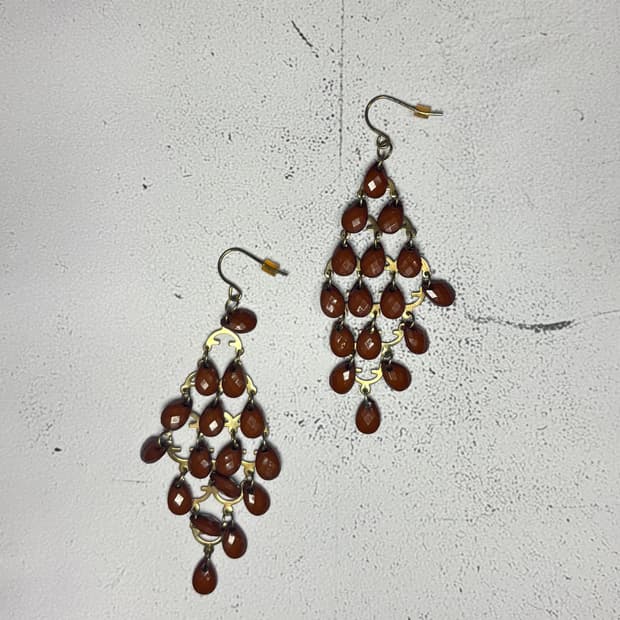 Amber rainfall drop earrings