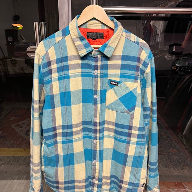 써티투 블루 체크 플란넬 셔츠 자켓