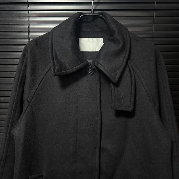 드로우핏 우먼 발마칸 캐시미어 울 롱 코트 블랙 검정 S 90 하이넥