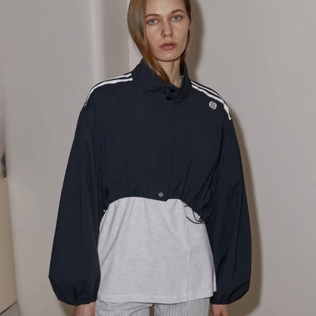 엔오르 DOUBLE STRIPE STRING CROP JACKET