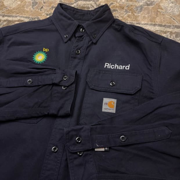 [칼하트] BP 정유사 패치 네이비 워크 셔츠 M