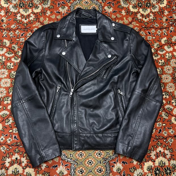 [M] 캘빈클라인 진스 램스킨 더블 라이더 자켓