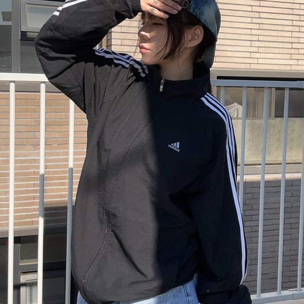 90s ADIDAS 오버사이즈 윈드브레이커 트랙집업