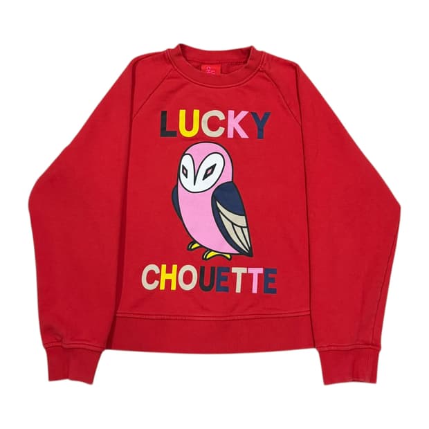 럭키슈에뜨 부엉이 빅로고 맨투맨 레드 38