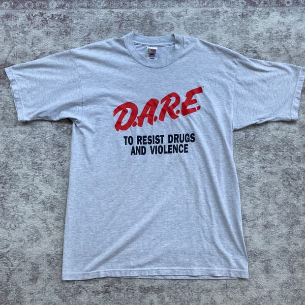 (L) 90s 빈티지 DARE 티셔츠 그레이