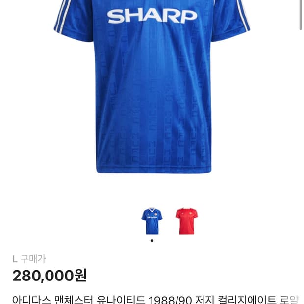 맨체스터 유나이티드 1988/90 저지 L