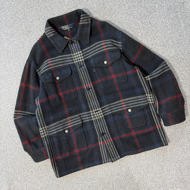 폴로 랄프로렌 울 체크 헌팅 자켓