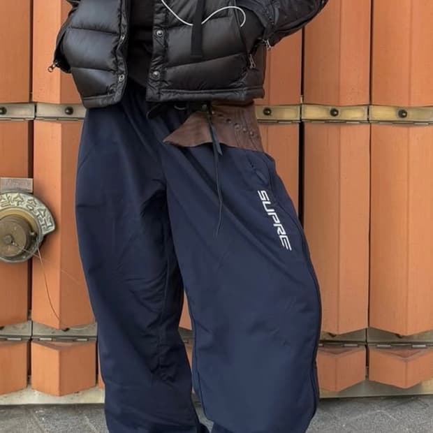 25ss Supreme contrast zip 웜업팬츠 (M)