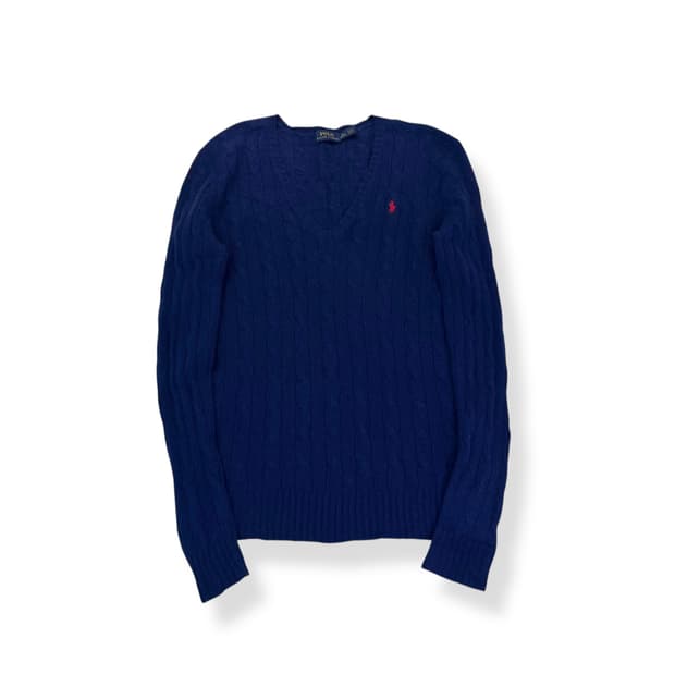 W 95 폴로랄프로렌 신형 울 브이넥 꽈배기 니트 