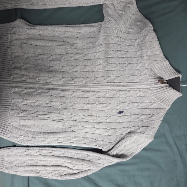 폴로 풀 집업 니트