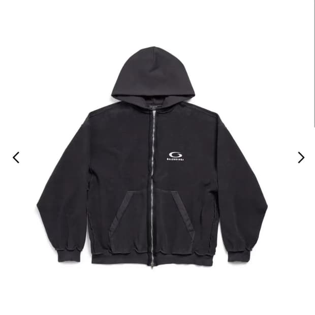 [L] 발렌시아가 인사이드아웃 유니티 로고 후드 집업