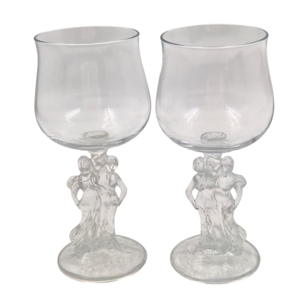 70s 닛카 위스키 트윈 세레나데 와인잔 1p