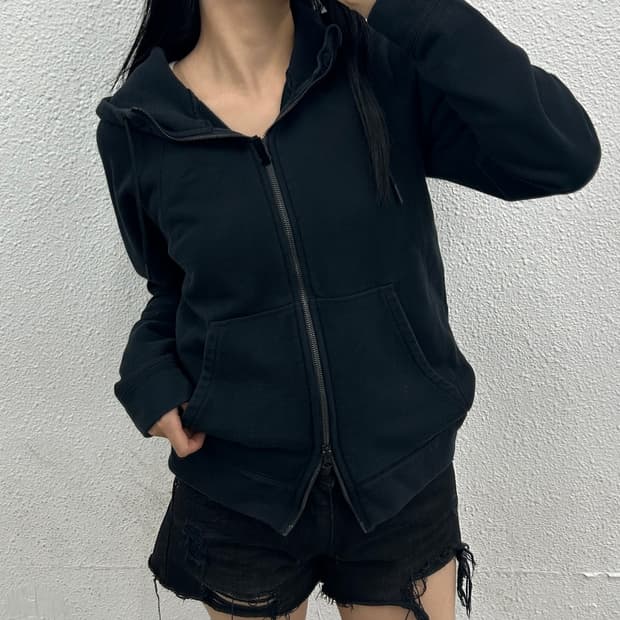 조던 블랙로고 블랙 후드집업 M
