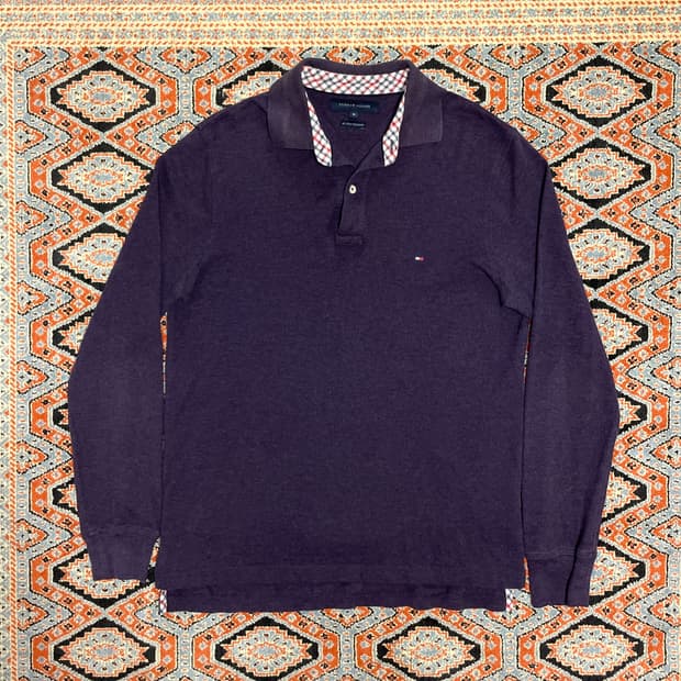 타미힐피거 퍼플 긴팔 카라티셔츠 PK 남성M 