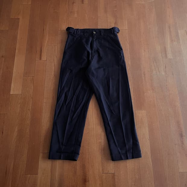 꼼데가르송 옴므 플러스 축융 폴리에스터 팬츠 블랙