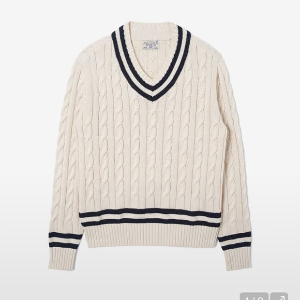 반츠 v넥 크리켓 케이블 니트 48(100-105)