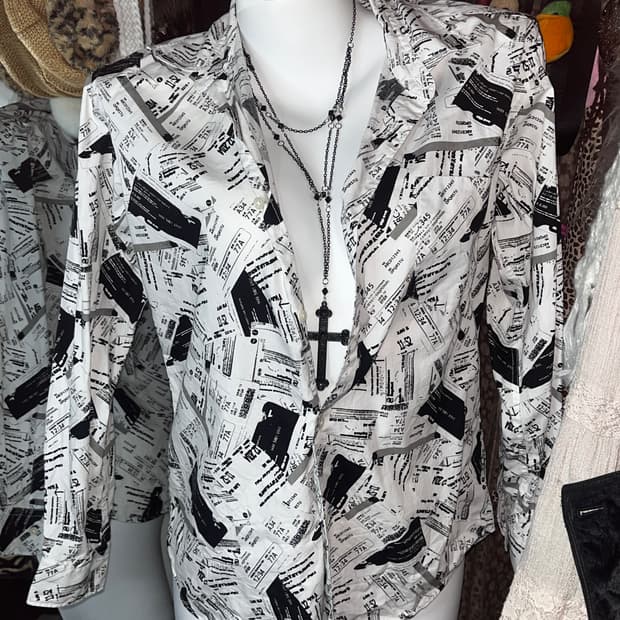  vkei punk 프린팅 셔츠