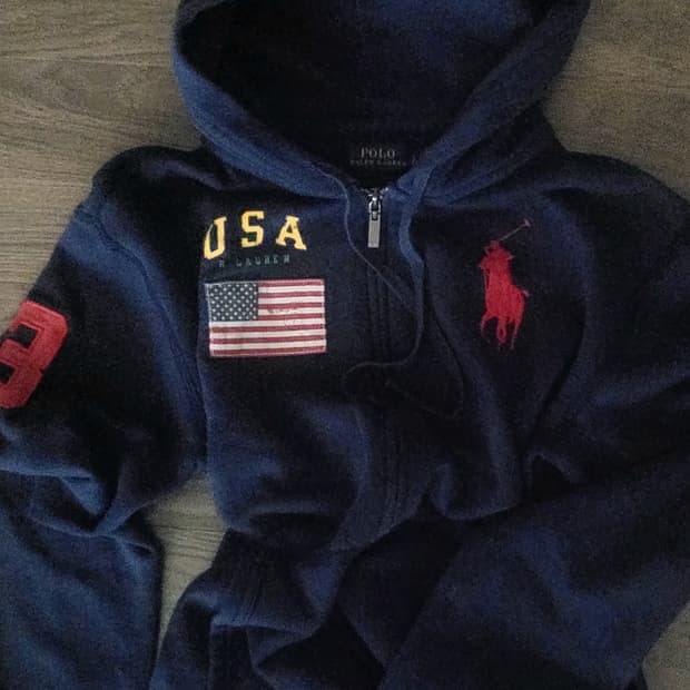 폴로 랄프로렌 빅포니 성조기 후드집업