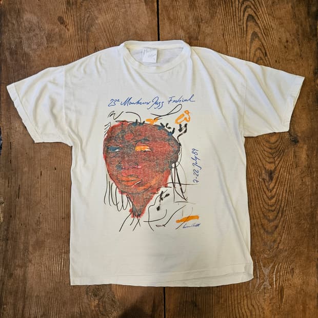 80s 빈티지 마일즈 데이비스 페인팅 티셔츠 