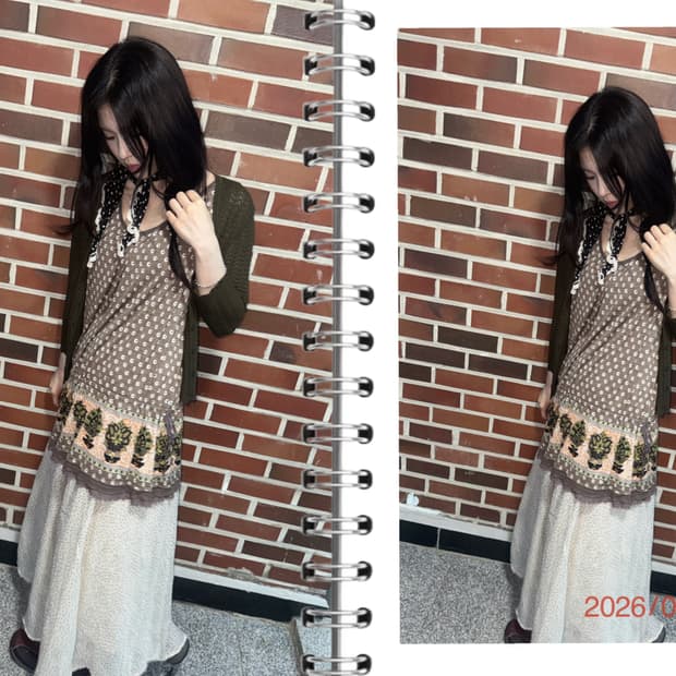 숲속 소녀 빈티지 코디세트 4pcs