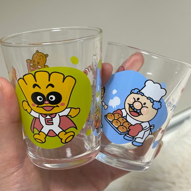 호빵맨 빈티지 유리컵세트