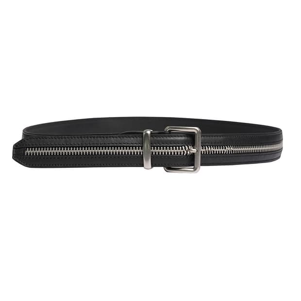 B.access leather zipper belt