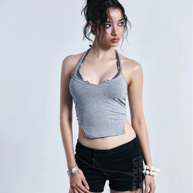 플리즈노팔로우 타나 버튼 쇼츠 반바지