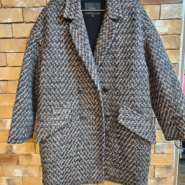 Maje 마쥬 헤링본 오버핏 코트 1