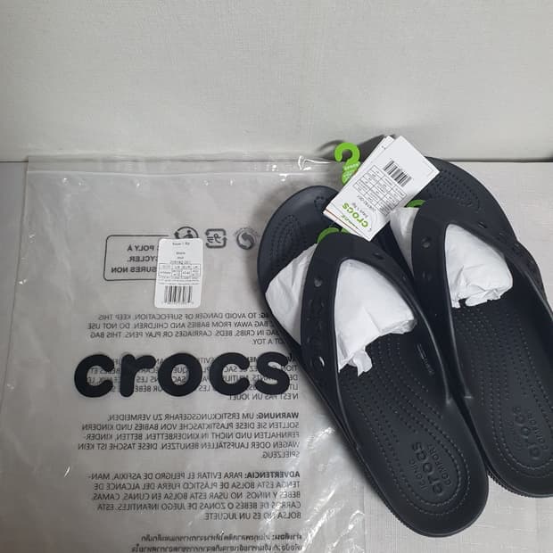 크록스 바야2 플립플랍 블랙 280mm 새상품 쪼리