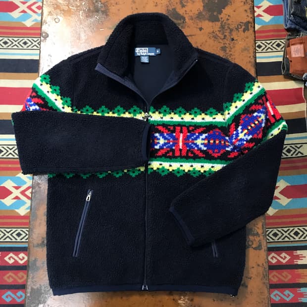 폴로랄프로렌 네이비 페어아일 양털 플리스 자켓 여성 66 남성 100