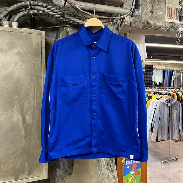 라이풀 스냅 오버 버튼 셔츠 블루 S #csz2732