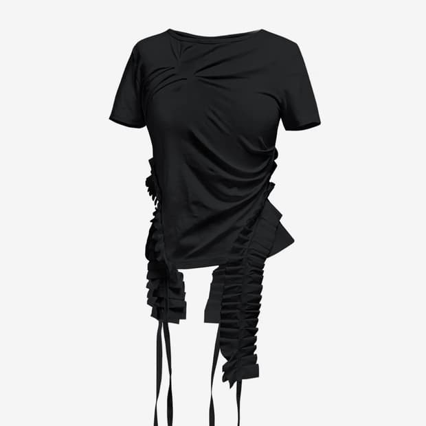 정도 PLEATS RAIVE TOP 반팔
