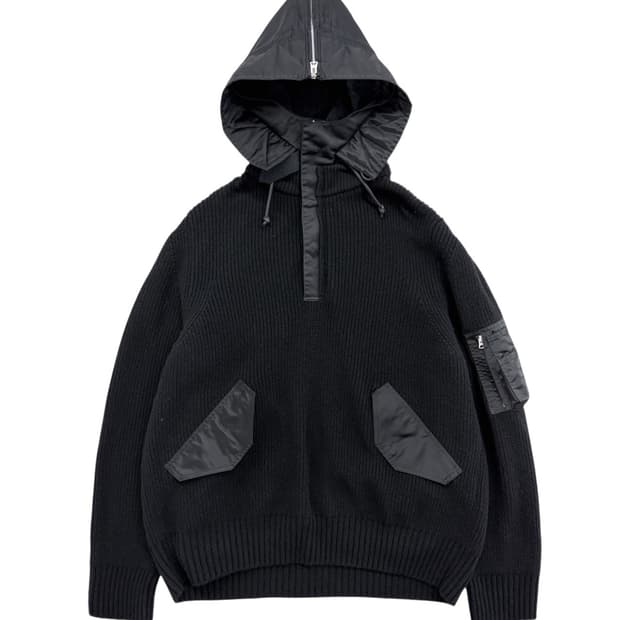 21fw 사카이 세퍼레이티드 후디 니트