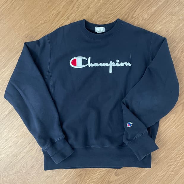 챔피온 리버스위브 맨투맨 네이비 M