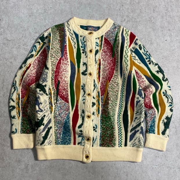 [L] 90s Geccu 오스트레일이라 케이블 니트 가디건